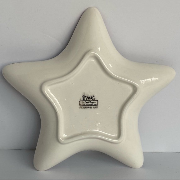 Candy Dish Vintage FWC 8" Trinket Dish Decor Winter Cabin Star Shape Ceramic EUC - Picture 3 of 14